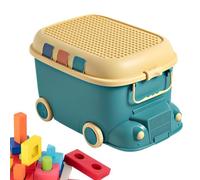 Big Toy Box with Wheels Large Capacity Car Shaped Organizer