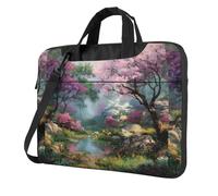 Big tree by the river Printed Laptop Crossbody Bag Crossbody Briefcase Easy To Use When Traveling For Business, Black, 14 inch