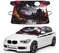 Big Trees And Mountains Print Car Windshield Cover For Ice And Snow Universal Fit For Most Cars Multifuntional Ice Protector Keep Snow Frost Off