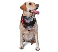 Big Trees And Mountains Printed Graphic Pet Triangle Scarf For Dogs & Cats, Adjustable Cute Pet Bandana For & Photo Shoots