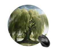 Big Trees Round Mouse Pad 7.8 Inch, Portable Gaming Mouse Mat with Non-Slip Rubber Base & Smooth Surface, Waterproof Mousepad for PC, Laptop, Computer, Office, Home