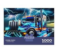 Big Truck 100% Recycled Cardboard Truck in Lightning Scene 1000 Piece Puzzle for Adults The Impossible Challenge Fun Present 52x38cm/1000pcs