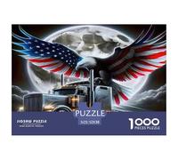 Big Truck 1000 Piece Puzzles for Adults Gifts - Truck Eagle Moon American Flag Dramatic Educational Game Decompression Suitable for Wall52x38cm/1000pcs
