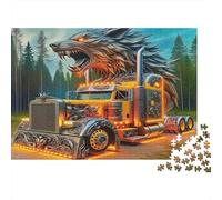 Big Truck 1000 Pieces Jigsaw Puzzle for Adults | Recycled Paper Truck with Bear in Forest Fun Present & Educational 52x38cm/1000pcs
