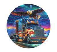 Big Truck 120 Piece Circular Puzzle Car Transport Vehicle Animal Shape Learning Through Play Educational Puzzle for Kids & Adults Idea Home Decor 120 PCS