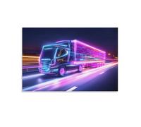Big Truck 3D Canvas Wall Art - Colorfull Lorry Canvas Prints Image Framed Artwork Painting Picture Photo Home Decoration - Like Painted 20x30inch(50x75cm)