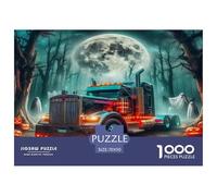 Big Truck Jigsaw Puzzles 1000 Piece - Truck Haunted Moonlit Spooky Dramatic Challenging Puzzles, for Men And Women Great Gift Idea70x50cm/1000pcs