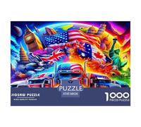 Big Truck Jigsaw Puzzles Puzzle for Adults Kids. 1000 Pieces Whimsical Challenge Toy Educational Games Home Decoration for Educational Games Gifts 38x26cm/1000pcs
