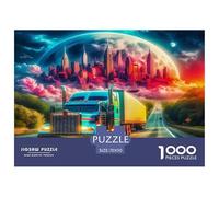 Big Truck Jigsaw Puzzles Puzzles for Adults Kids. 1000 Piece Whimsical Challenge Toy Educational Games Home Decoration for Adults& Kids Age 14 Years Up 70x50cm/1000pcs