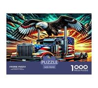 Big Truck Jigsaw Puzzles Puzzles for Adults Kids. 1000 Piece Whimsical Challenge Toy Educational Game Home Decoration for Educational Games Gifts 70x50cm/1000pcs