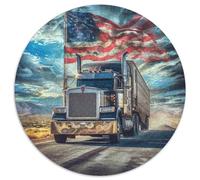 Big Truck Puzzle 1000 Pieces Jigsaw Round Jigsaws Adults Kids Puzzles Suitable for Home Decor Impossible Challenging Games Presents Adult Creative Geometric 1000pcs (67.5x67.5cm)