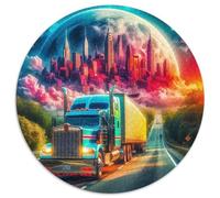 Big TruckJigsaw Puzzles 1000 Pieces for Adults Kids Round FantasyCreative Challenge Toys Gift1000pcs (67.5x67.5cm)
