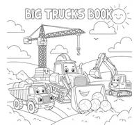 Big Trucks & Construction - Easy Coloring (Ages 4-8): 30 Huge Vehicles Thick Lines Single-Sided Pages (Easy Coloring for Kids)