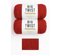 Big Twist Twinkle Yarn 2-Pack Bundle-Red 100% Acrylic, 6oz Skeins (380 yds Each)