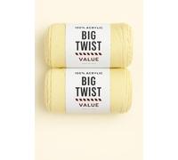 Big Twist Value Yarn 2-Pack Bundle-Pale Yellow, 100% Acrylic, 6oz Skeins (380 yds Each)