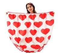 Big Undies Oversized Underwear Funny Novelty Knickers Funny Present for Women Men Plus-size Underpants Prank Granny Panties Oversized Underwear Heart Print Big Knickers w/Lace Trim (One Size)