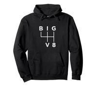 BIG V8 4-Speed Shift Pattern Vintage Muscle Car Graphic Pullover Hoodie
