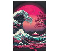 Big Wave Beach Sunset 1000 Piece Jigsaw Puzzles for Adults Wooden Puzzle Challenging Game Family for Gifts 1000 PCS