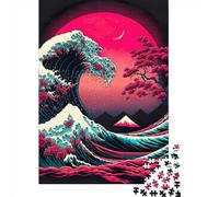 Big Wave Beach Sunset Wooden Jigsaw Puzzles 1000 Pieces for Adults Jigsaw Puzzles for Adults 1000 Piece Puzzle Educational Games 1000pcs (75x50cm)