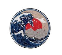 Big Wave Tsunami Iron-On Patch - Iron On Patches - Iron on or Sew on to Customise Your Clothes or Bags