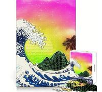 Big Waves And Palm Trees 1000 Piece Jigsaw Puzzles for Adults Teenagers Mental Focus Quiet Enjoyment Flawless Cut (50x75cm)