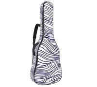 Big Waves in Linear Style Nautical Pattern Acoustic Guitar Bag Thick Padded, Waterproof Guitar Gig Bag for 40 41 42 Inch Guitars