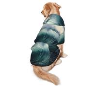 Big Waves in The sea Dog Hoodie - Hoodie for Medium and Large Dogs - Pet Winter Coat, Black