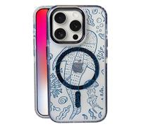 Big Whale Shark for iPhone 14 Pro Case, MagSafe Compatible,Matte Soft Slim Shockproof Cover,Anti-Fingerprint,Anti-Yellowing,Anti-Scratch Back,Magnetic Phone Case for Apple, Funny,Clear Black