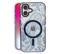 Big Whale Shark for iPhone 16 Case, MagSafe Compatible,Matte Soft Slim Shockproof Cover,Anti-Fingerprint,Anti-Yellowing,Anti-Scratch Back,Magnetic Phone Case for Apple, Funny,Clear Black