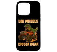 Big Wheel Bigger Roar Dino Fan Design Monster Truck Racing Case for iPhone 15 Pro Max