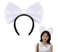 Big White Bow Headband for Women Bowknot Hair Band for Women Huge Bow Headbands for Women's Hair White Bowknot Hairband for Birthday Christmas Hairbands Headpieces