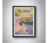 Big White Canada Ski Resort Travel Poster 8x10in / Print Only
