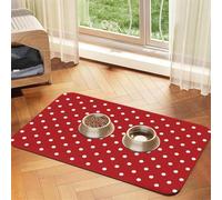 Big White Dot Pet Feeding Mat Bowl Mat Dog Mat Suitable For Dogs Cats Specific Pads Feeder