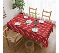Big white dot print Tablecloth, Square lace farmhouse tablecloth, for indoor and outdoor dining