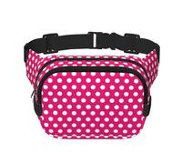 Big White Dot Print Waist Pack Fanny Pack Belt Bag for Men Women,Waterproof Adjustable Strap 3 Pockets for Outdoor Travel