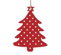 Big White Dot Print Wooden Christmas Ornaments Xmas Hanging Pendants For Home Party Xmas Present Decorations