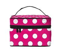 Big White Dot Travel Makeup Bag - Elegant and Spacious Cosmetic Organizer for On-The-Go