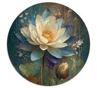 Big White Lotus, Starry Sky, Moonlight Rätsel Für Erwachsene |Watercolor Style| Familienspaß-Puzzles 1000pcs (67.5x67.5cm) Erwachsene
