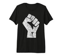 Big White Raised Fist Salute of Unity Solidarity Resistance Premium T-Shirt