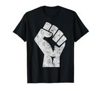 Big White Raised Fist Salute of Unity Solidarity Resistance T-Shirt