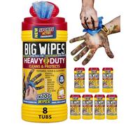 Big Wipes Heavy Duty Pro+ Hand Wipes, 8 Tubs x800
