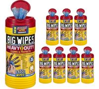 Big Wipes Heavy Duty Pro+ Hand Wipes x800 - Case of 8 Tubs | Removes Paint, Oil, PU Foam & Adhesives. Aloe Vera & Vitamin E Enriched, Dual-Sided Trade Wipes, Skin Safe, Tear Resistant