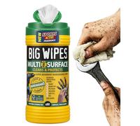 Big Wipes Multi-Surface Cleaning Wipes, Dispenser Tub x80 | Absorbent Surface & Hand Wipes, 4 Power Solvents & 4 Skin Conditioners, Industrial Cleaning Products, Heavy Duty Hand Cleaner