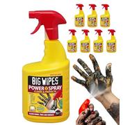 Big Wipes Power Spray Degreaser & Multipurpose Cleaner Spray - 8 Pack x 1L | For Hands, Tools & Surfaces & Kitchen Heavy Duty Formula, Fast-Acting, Removes Grease, Oil & Dirt Surface Cleaner