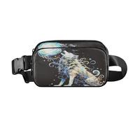 Big Wolfs Trendy Fanny Pack Waist Bag for Men Women Large Capacity Crossbody Belt Bag with Adjustable Strap for Travel Gym Work, Aesthetic Fighting Fish, One Size