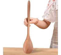 Big Wooden Spoon for Cooking, Large Wood Scoop Utensil, 17-inch Kitchen Serving Scoop for Big Pot, Long Handle Giant Heavy Food Service Mixing Spoons, Smooth Finish Comfortable Grip
