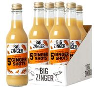 Big Zinger Ginger 6x330ml - 30 shots - Organic plant based shots with 18.4g pressed ginger juice - Natural kick - No added sugar
