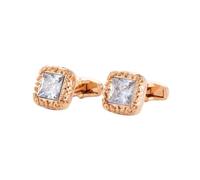 Big Zircon Rose Gold French Cufflinks Men's Business Shirt Sleeve Nails
