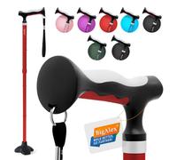 BigAlex Elderly Stick - Adjustable, Foldable, Self-Supporting, Sturdy Walking Stick for Women and Men with Carrying Bag, Non-Slip Base, Stable Walking Support