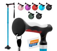 BigAlex Elderly Stick - Adjustable, Foldable, Self-Supporting, Sturdy Walking Stick for Women and Men with Carrying Bag, Non-Slip Base, Stable Walking Support
